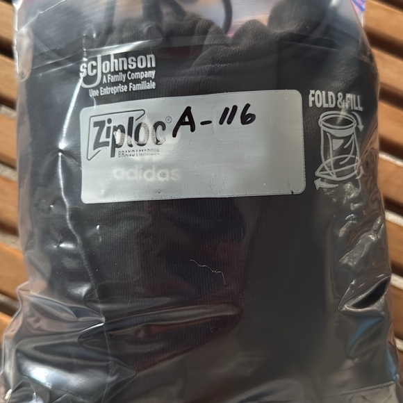 Adidas Women’s 100% Cotton Cropped Drawstring Hoodie Black White Stripes S‎ EUC - Picture 9 of 9